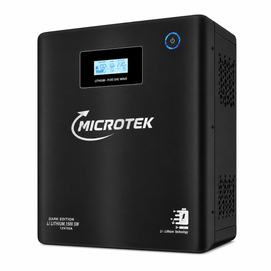 Microtek I-Lithium WiFi 1500SW (Dark Edition) Smart Energy Wall Inverter with In-Built Lithium Battery
