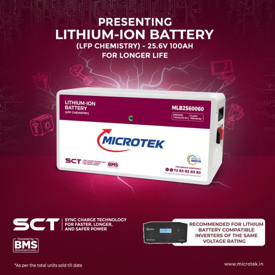 Microtek Lithium Battery 25.6V 100Ah Microtek Lithium Battery 25.6V 100Ah