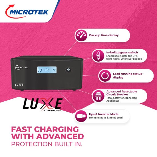 Microtek LUXE Inverter New 1400 with 12.8V 100Ah Lithium Battery Microtek LUXE Inverter New 1400 with 12.8V 100Ah Lithium Battery