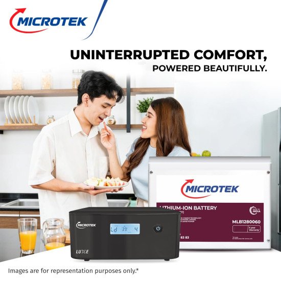 Microtek LUXE Inverter New 1400 with 12.8V 100Ah Lithium Battery Microtek LUXE Inverter New 1400 with 12.8V 100Ah Lithium Battery