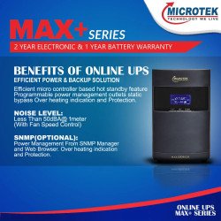 Microtek Online UPS 1KVA Max+ Series 1PH:1PH 36V With Isolation Transformer