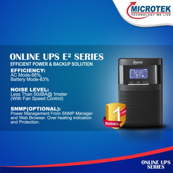 Microtek Online UPS E²+ Series 1KVA 24V With Inbuilt Battery Microtek Online UPS E²+ Series 1KVA 24V With Inbuilt Battery